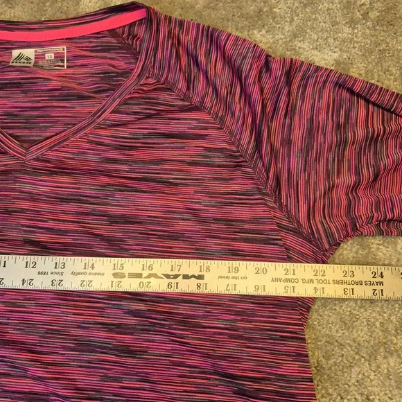 RBX Performance Women 1X Pink Purple Space Dye Long Sleeve V-Neck Active Top NEW - Picture 6 of 8